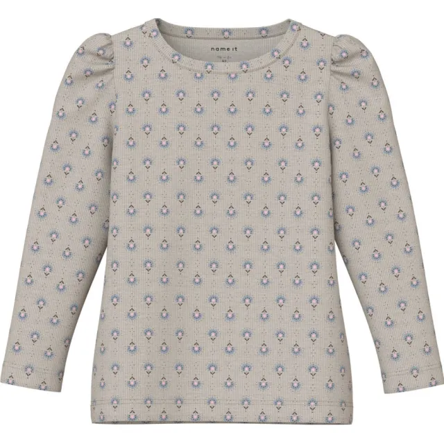 NAME IT gebloemde longsleeve beige