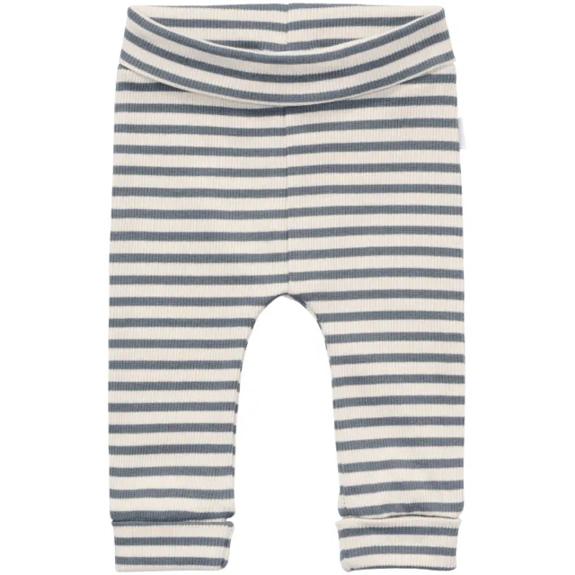 Noppies baby katoenen gestreepte babybroek blauw/ecru, foto 2
