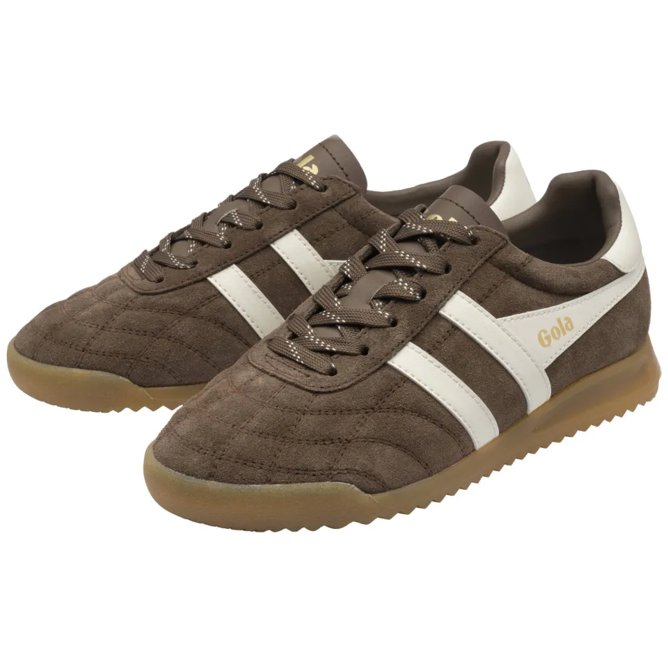 Gola Stadium leren suède sneakers - donkerbruin/wit, foto 5