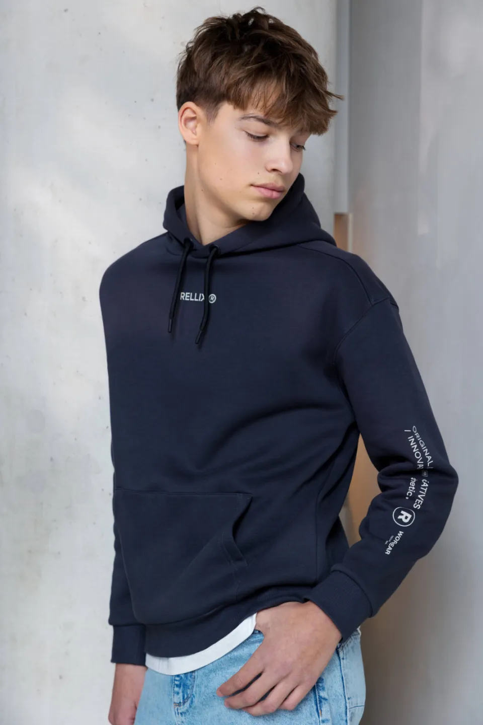 Rellix oversized hoodie met logo - zwart
