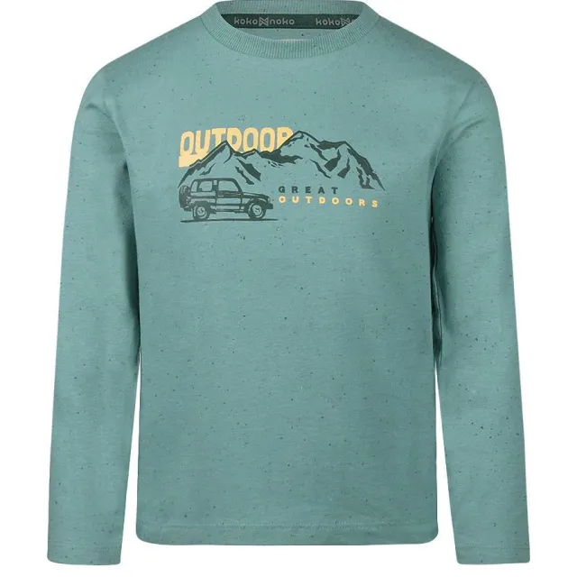 Koko Noko rechtvallende longsleeve met print groen, foto 2