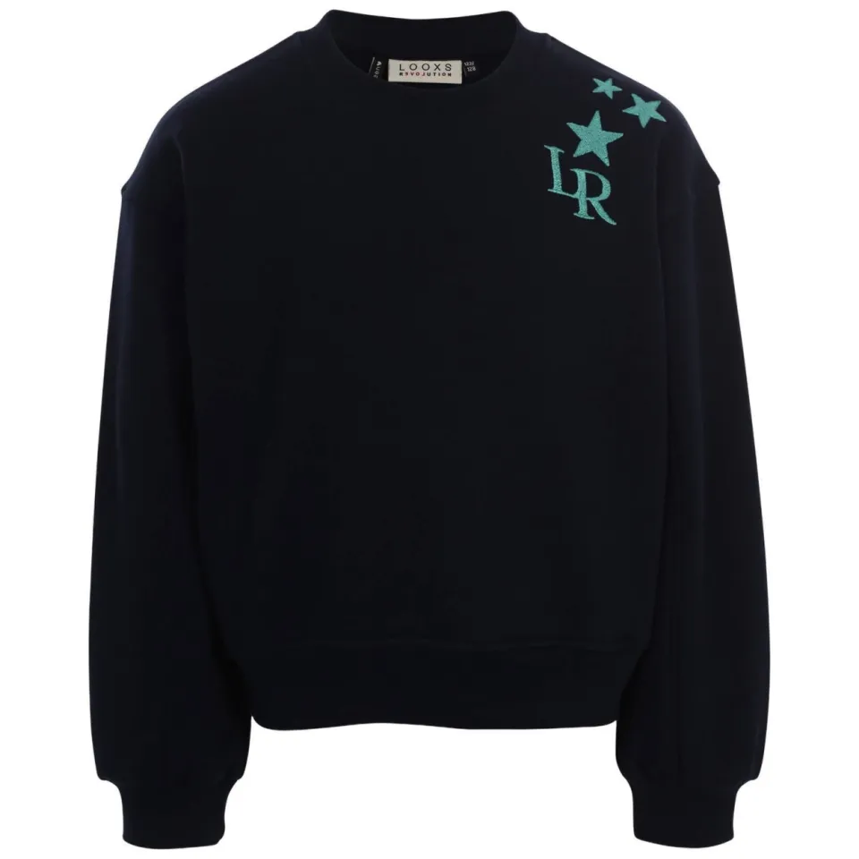 LOOXS 10sixteen rechtvallende sweater met borduursels - donkerblauw, foto 2