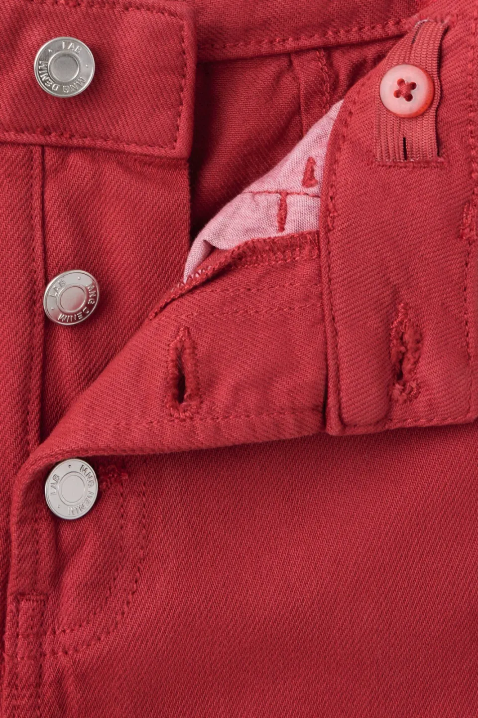 Mango Kids wide leg jeans - rood, foto 5