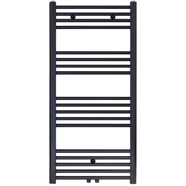 Boss & Wessing Designradiator Nile Gobi 120x60 cm Geborsteld Mat Zwart midden-onderaansluiting Boss & Wessing