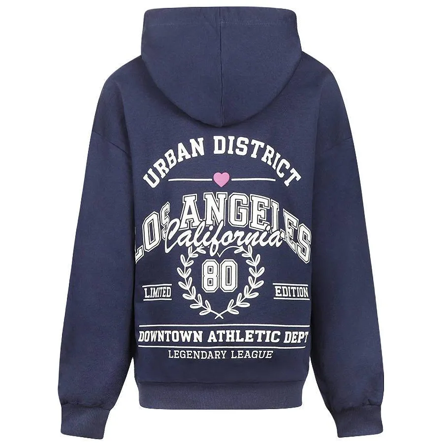 No Way Monday oversized hoodie met backprint - donkerblauw, foto 2