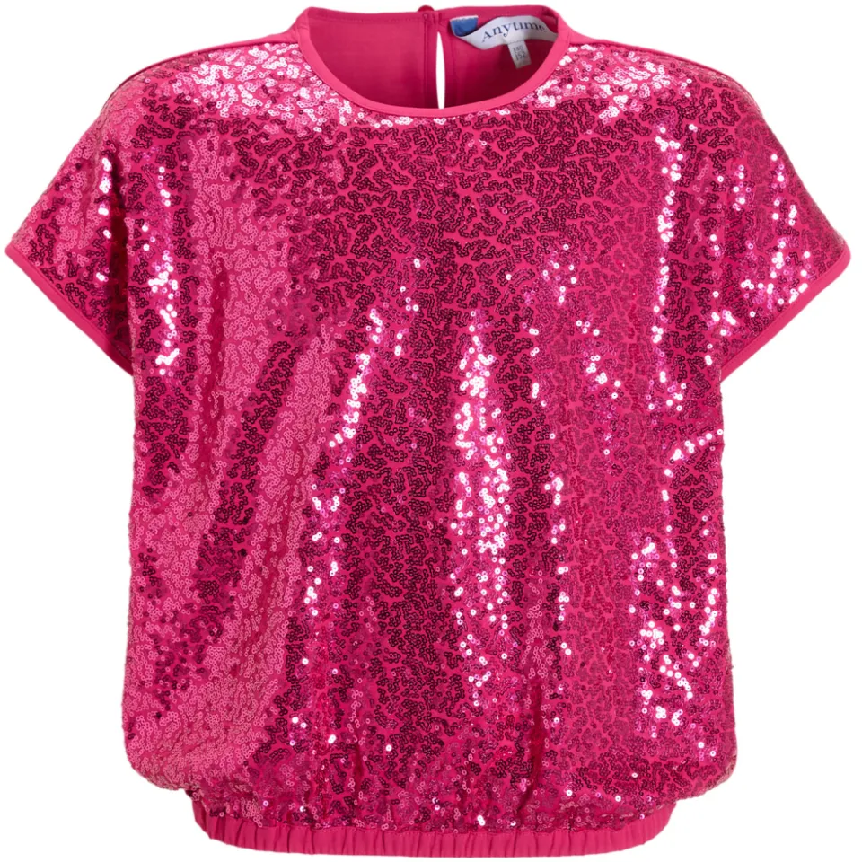 Anytime top met pailletten roze, foto 2