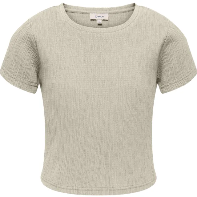 Only Girl T-shirt met textuur beige Greige