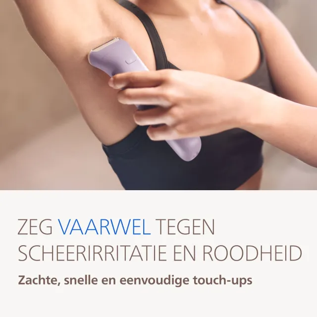 Philips Epilator Series 9000 – Draadloze Nat & Droog Elektrische Epilator, Ontharing voor Volledig Lichaam, met ProGuide-systeem, 6 Accessoires, 60 min. Gebruikstijd, Model BRE728/00 paars