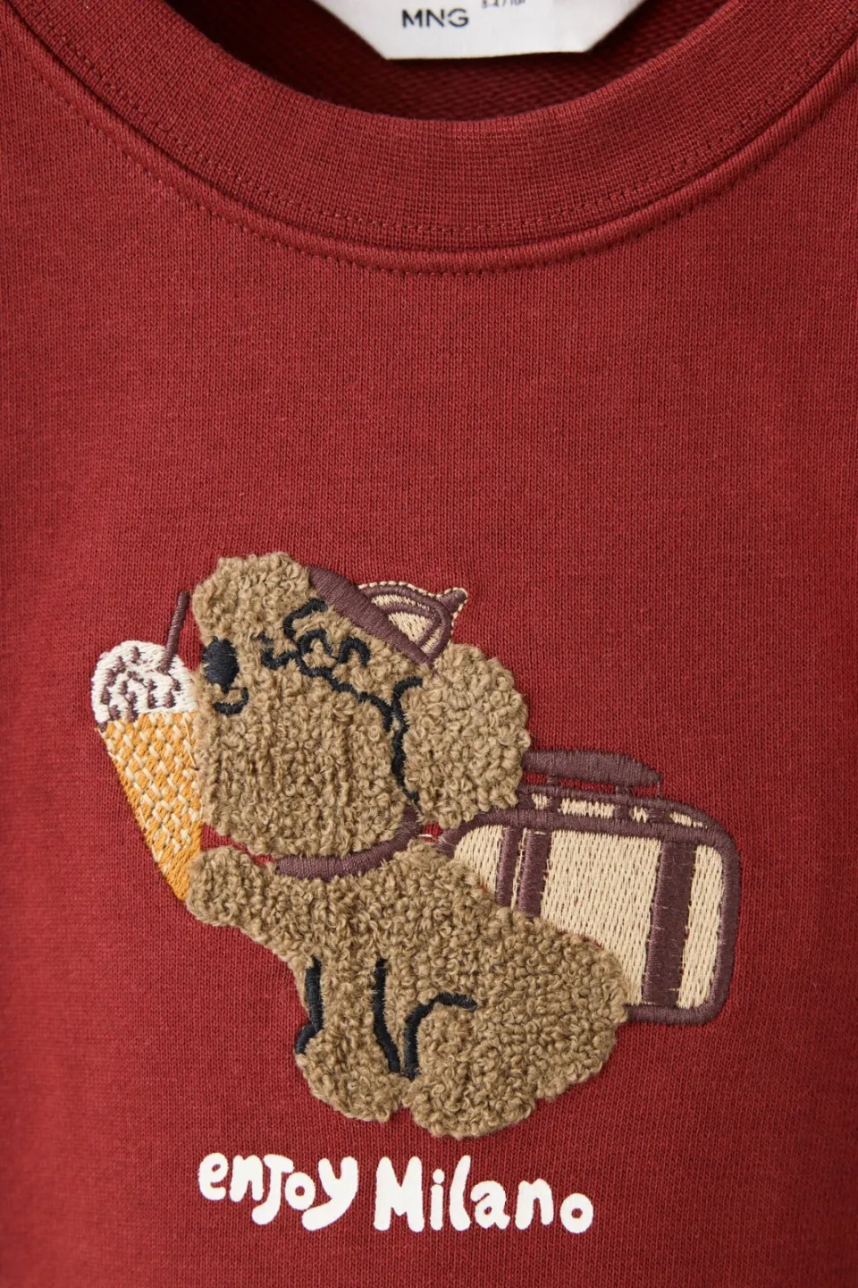 Mango Kids sweater met print - donkerrood, foto 5