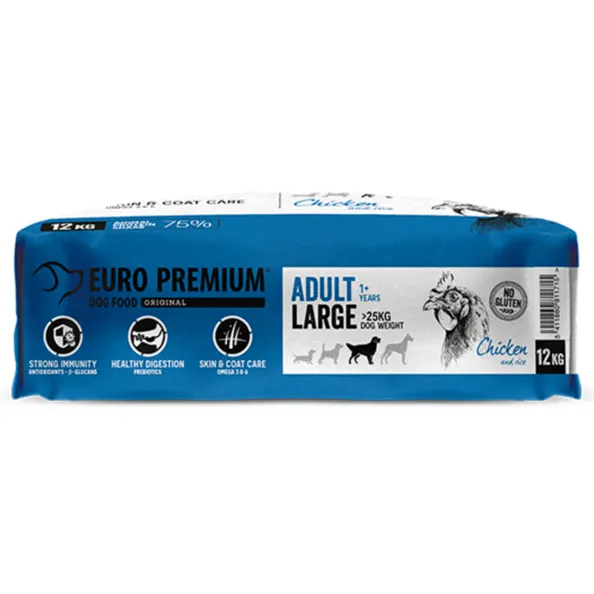 Euro Premium Adult Large hondenvoer kip & rijst 12 kg, foto 4