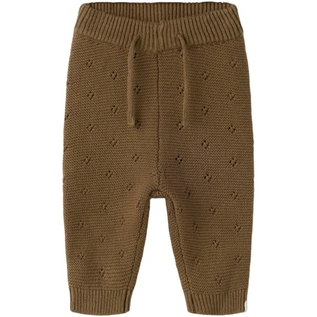 Lil' Atelier gebreide babybroek donkerbruin, foto 2