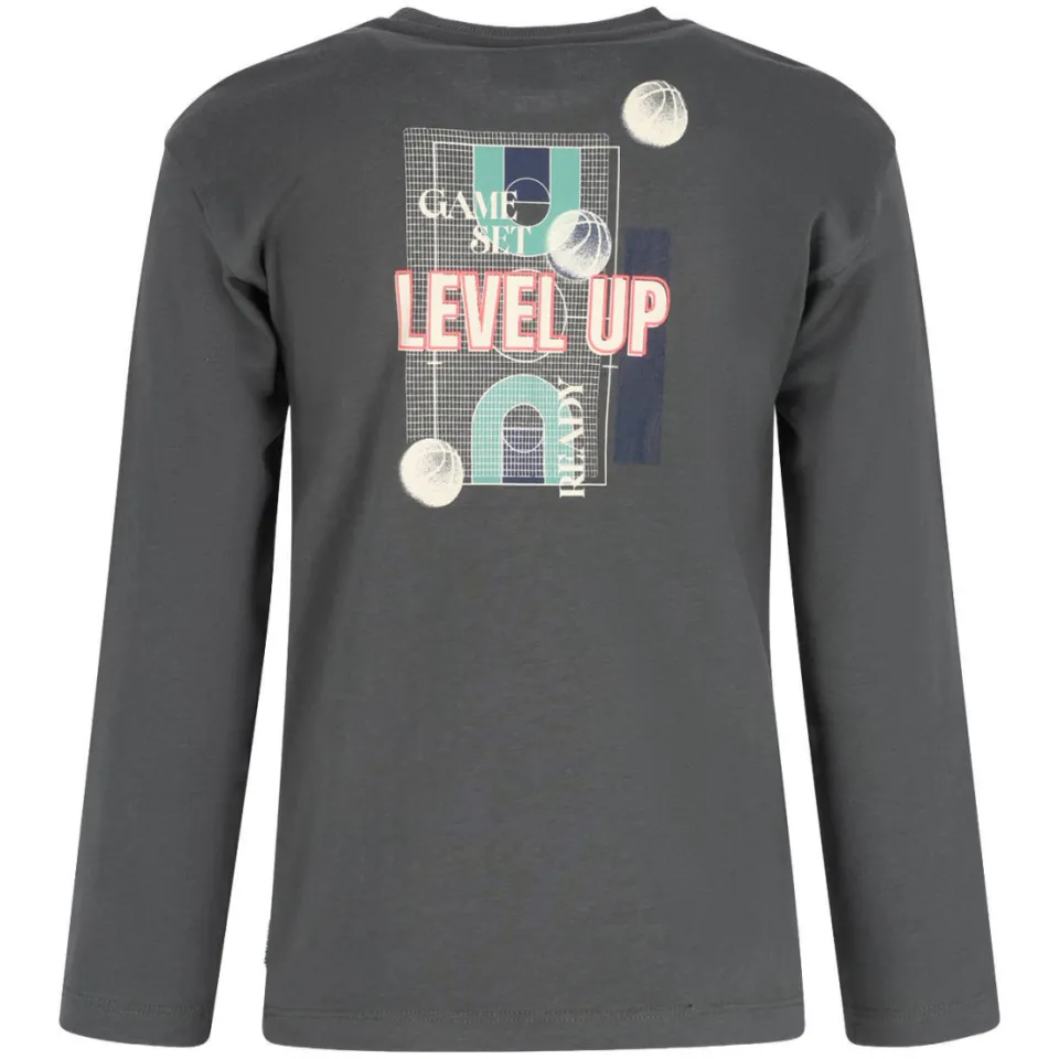 B.Nosy rechtvallende longsleeve met backprint grijsgroen, foto 6
