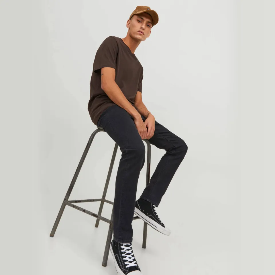 Jack & Jones JEANS INTELLIGENCE slim fit jeans JJIGLENN JJORIGINAL black denim