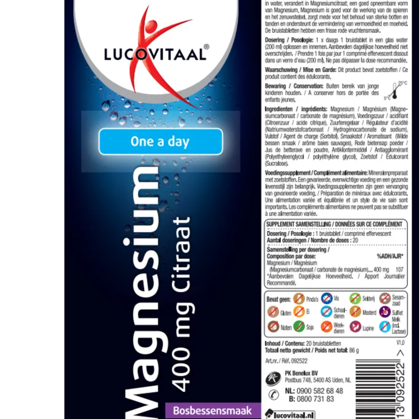 Lucovitaal Magnesium Citraat 400 mg bruistabletten, foto 2