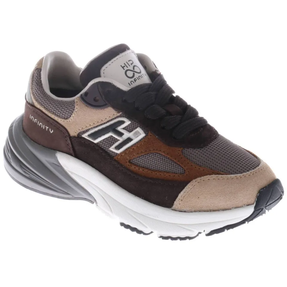 Hip suède sneakers - bruin/grijs, foto 2