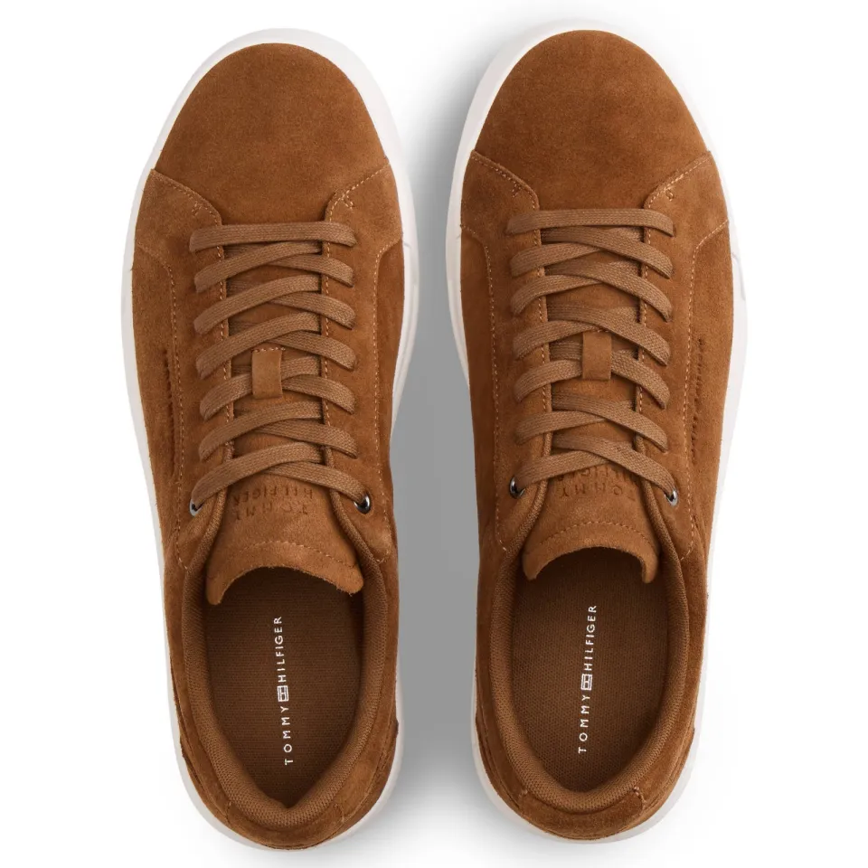 Tommy Hilfiger TH Court Premium sneaker bruin, foto 3