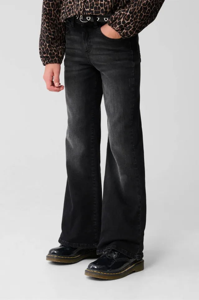 Shoeby high waist flared jeans black denim Zwart