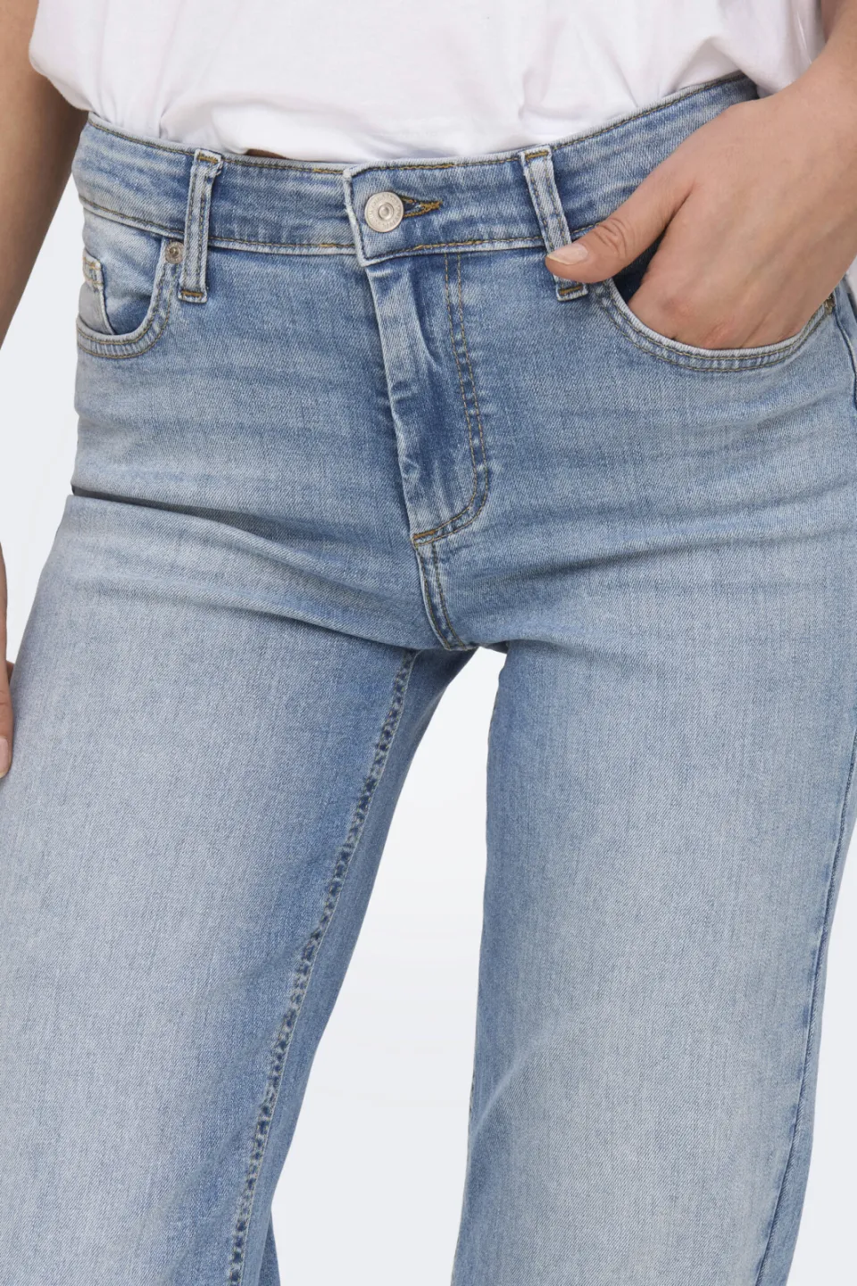 Only jeans regular waist light blue denim, foto 4
