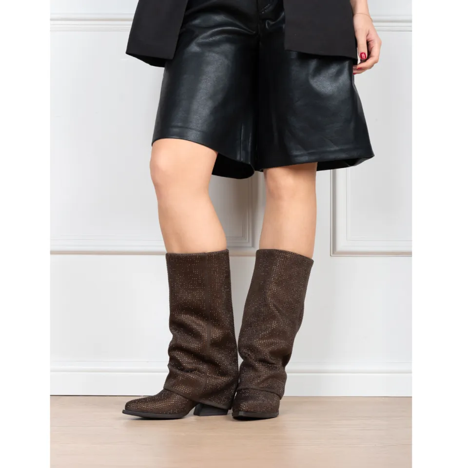 POSH by Poelman suèdelook cowboylaarzen - donkerbruin, foto 7