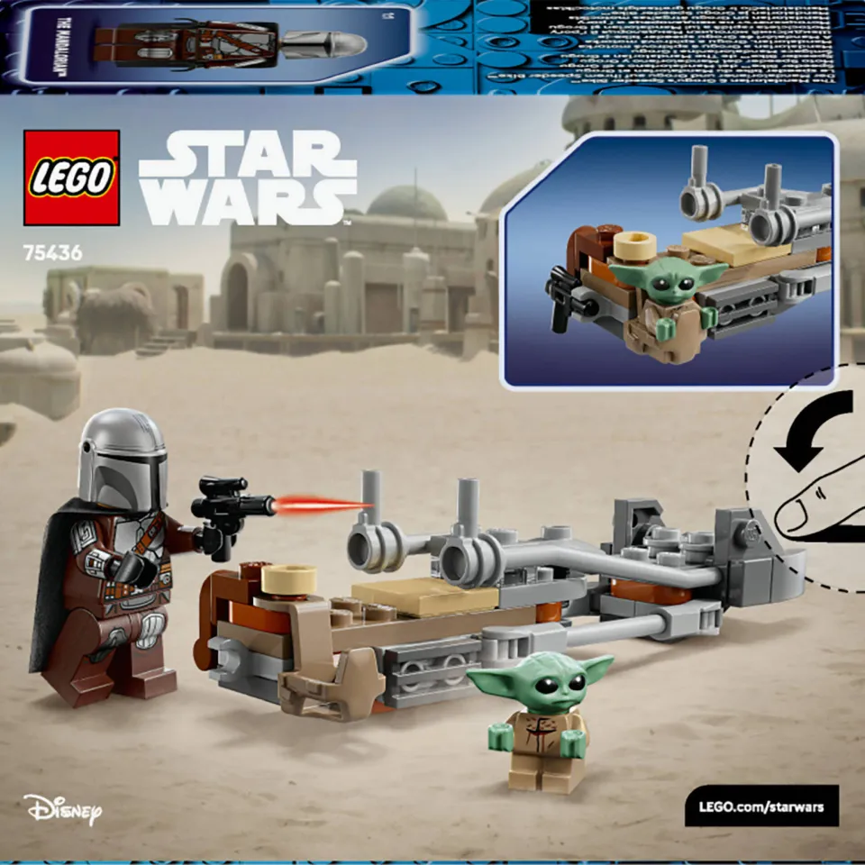 Lego Star Wars De Mandalorian en Grogu's Speederbike Set 75436, foto 2