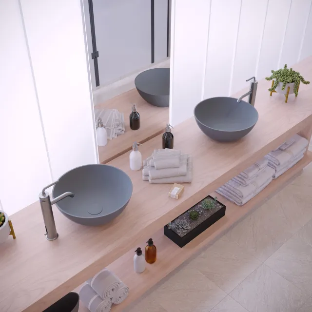 Ideavit Opbouw Waskom Ideavit Solidthin 39x14,5 cm Solid Surface Mat Lichtgrijs Mat Licht Grijs