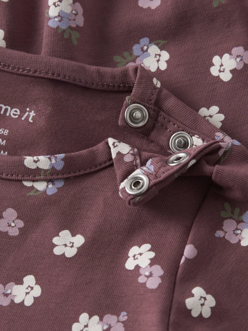 NAME IT BABY gebloemde romper - donkerrood Meisjes Stretchkatoen Ronde hals, foto 4