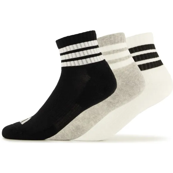 Adidas 3-Stripes Essential Concept Mid 3-Pack sokken zwart/wit/grijs