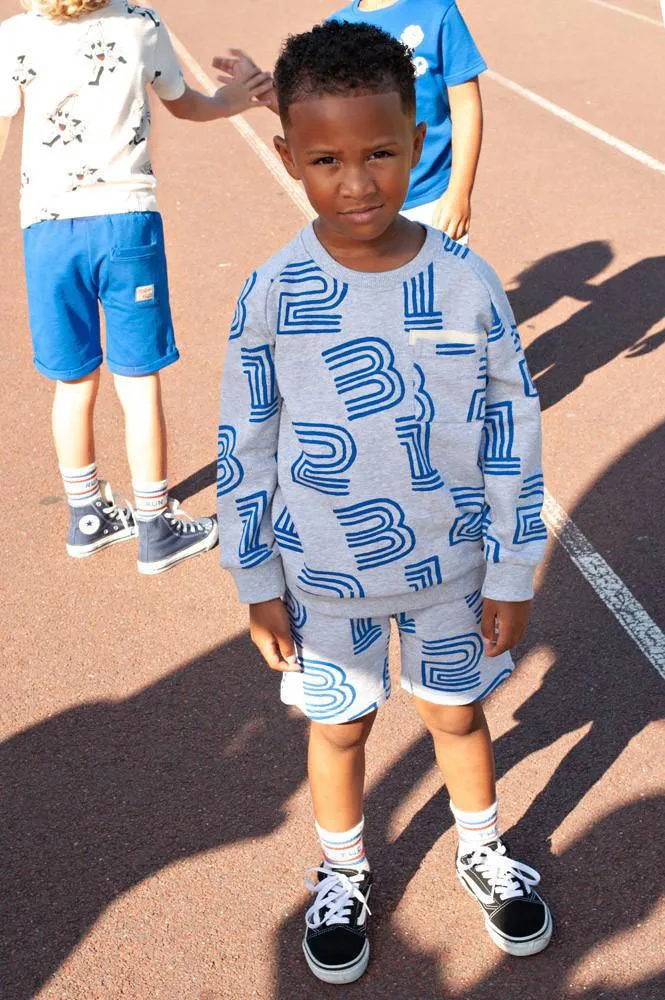 Sturdy sweatshort Run the Day grijs melange/blauw, foto 4
