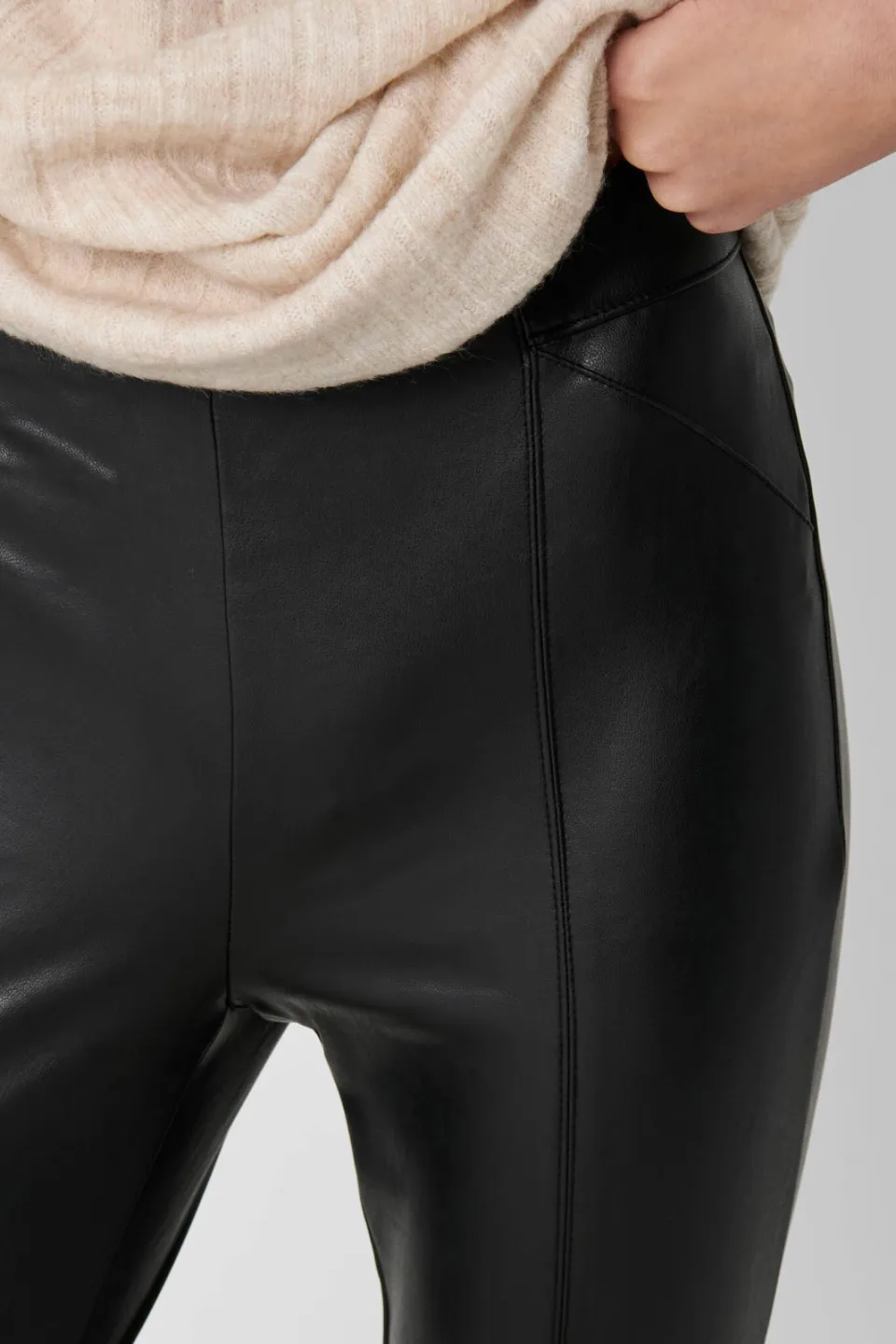 Only ONLJESSIE imitatieleren legging zwart, foto 6