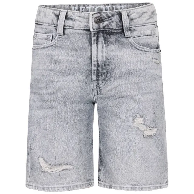 Retour Jeans relaxed regular waist jeansshort grijs Lght grey denim