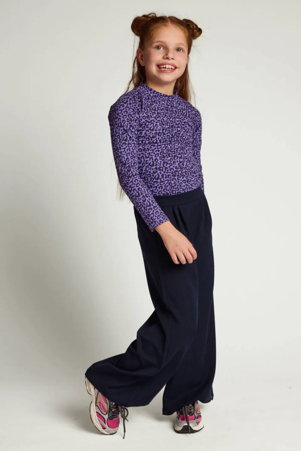 LOOXS little aansluitende longsleeve met panterprint paars, foto 6