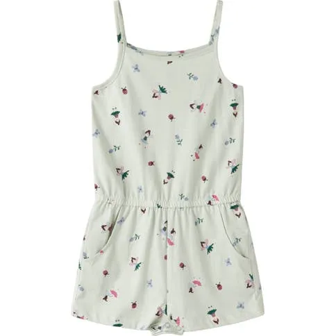 NAME IT MINI playsuit mintgroen Meisjes Katoen Ronde hals All over print Mintgroen/multicolor