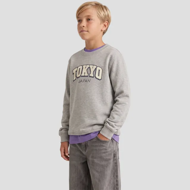 Me & My Monkey sweater met tekst - grijs Grijs melange
