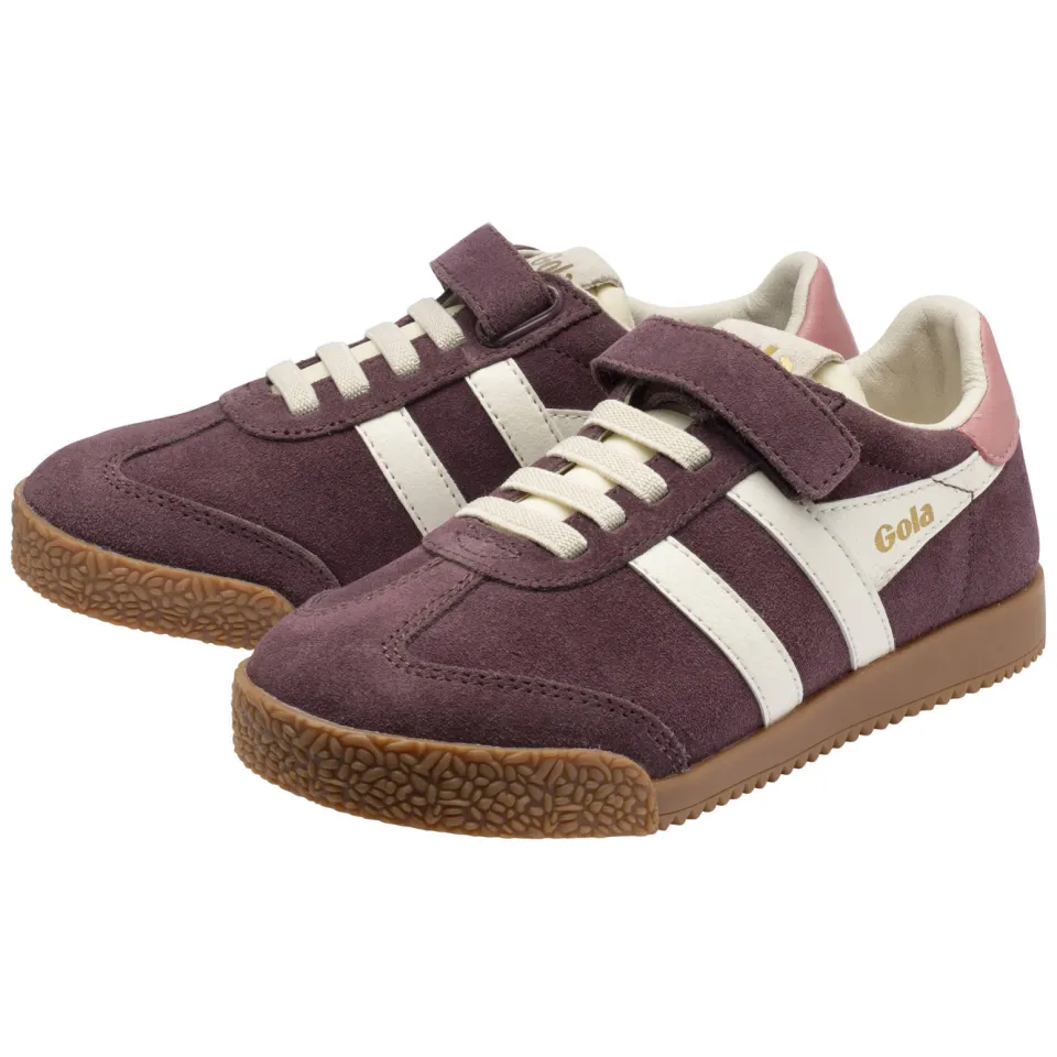 Gola Elan leren sneakers - aubergine/wit/roze, foto 3