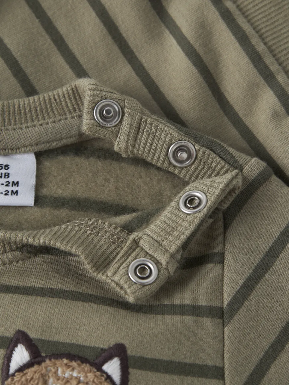 NAME IT BABY gestreepte sweater met borduursels - groen, foto 4