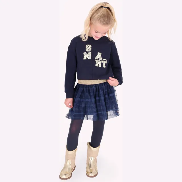 B.Nosy rechtvallende sweater met print - donkerblauw