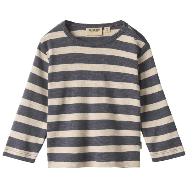 Wheat gestreepte longsleeve grijs/ecru