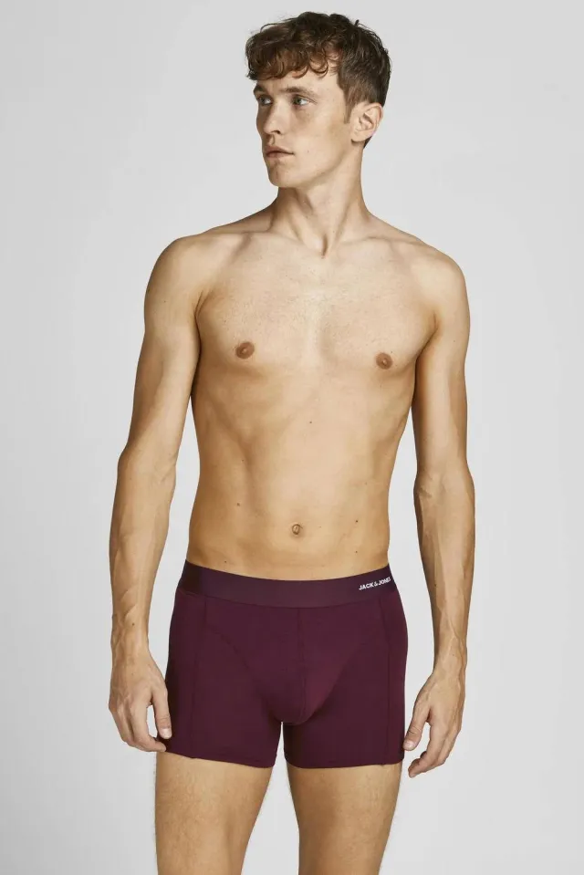 Jack & Jones boxershort JACBASIC met bamboe (set van 3) Donkerrood/donkerblauw/zwart