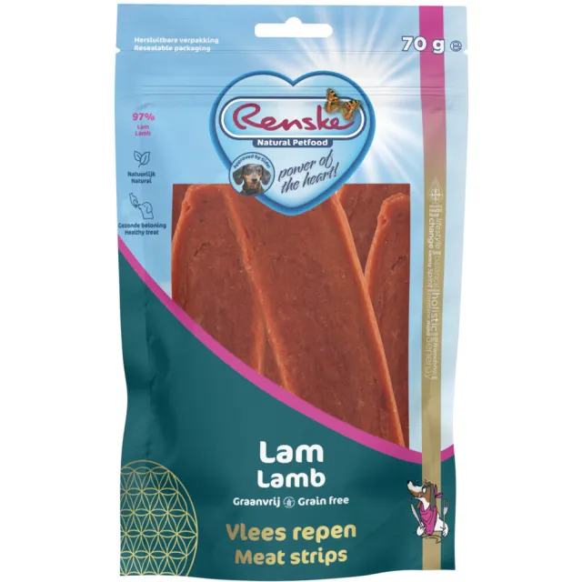 Renske Gezonde Beloning vleesrepen lam hondensnack 70 g, foto 2