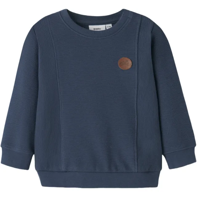 GUPPY BABY sweater met textuur - donkerblauw