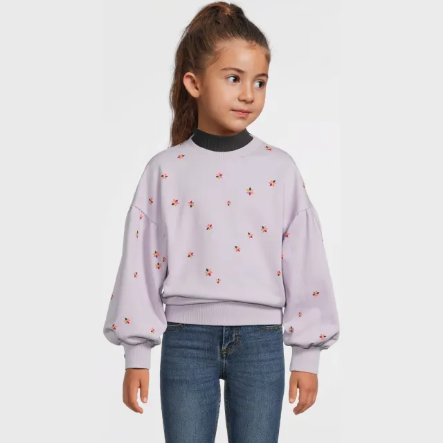 Me & My Monkey sweater met bloemenprint lichtpaars licht paars