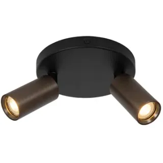 Lucide Opbouwspot Ritmo - Koffie - 15cm - 2xgu10 Koffie, Zwart