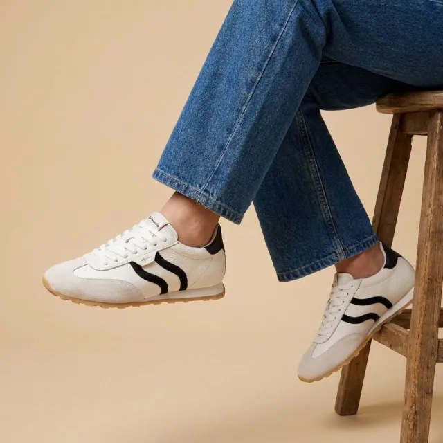 Tamaris lage sneakers wit leer, foto 5