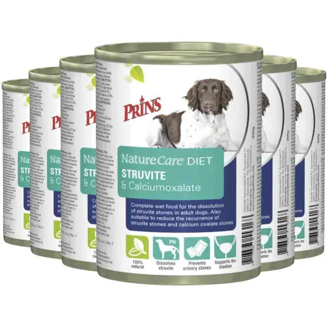 Prins 6x Prins NatureCare Diet Struvite & Calciumoxalate Hondenvoer Nat 400 gr