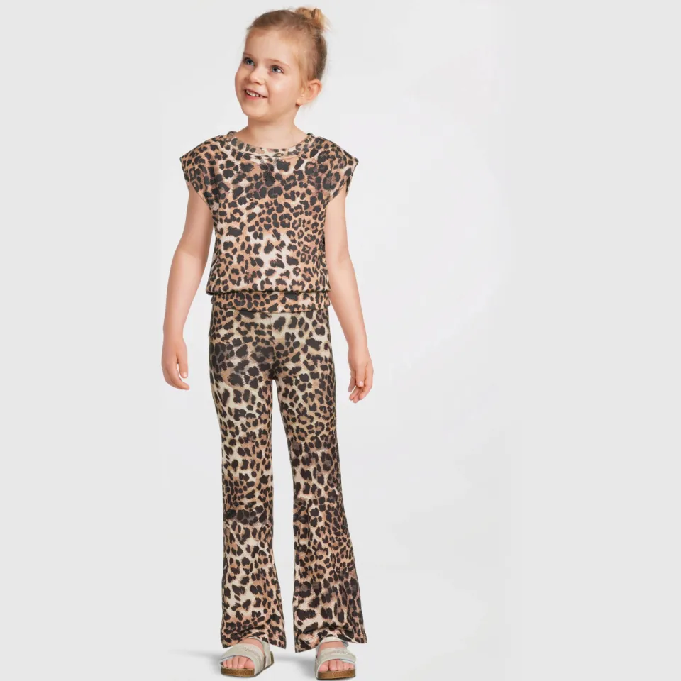 Anytime sweat top panterprint bruin Bruin/zwart