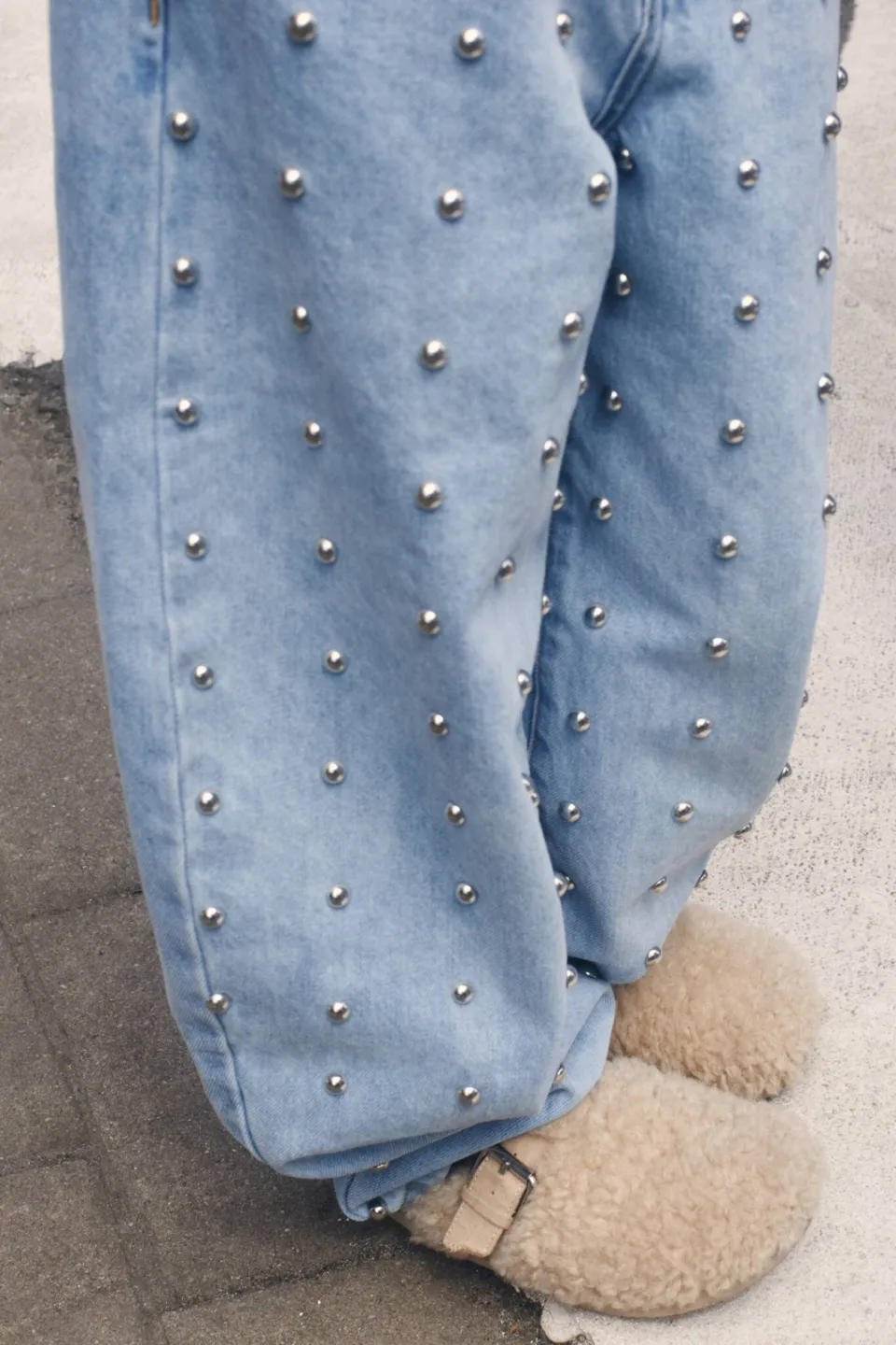 Shoeby barrel jeans met studs - lichtblauw, foto 8