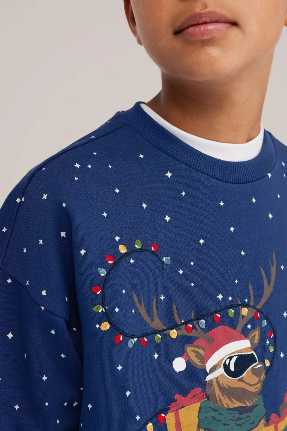 WE Fashion rechtvallende sweater met sterren - blauw, foto 5