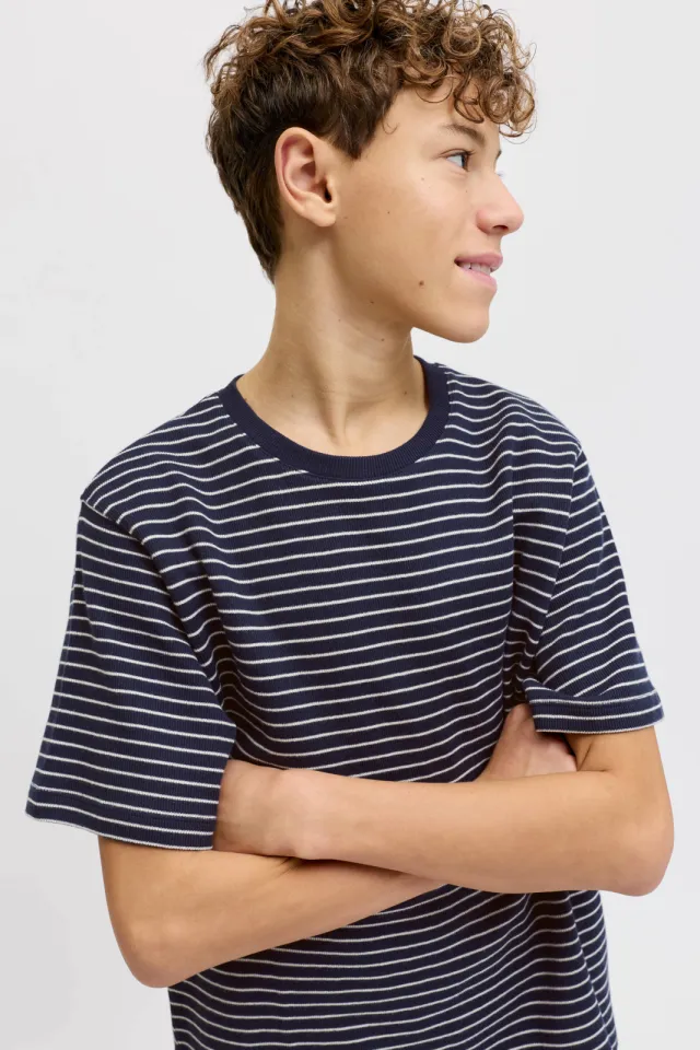 Jack & Jones gestreepte T-shirt donkerblauw Donkerblauw/wit