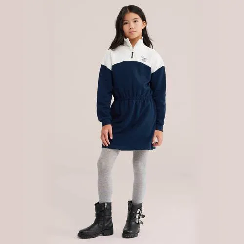 WE Fashion sweatjurk donkerblauw donkerblauw/wit, foto 3