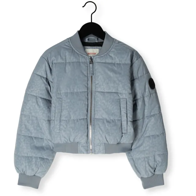 Retour Jeans gewatteerde jas lichtblauw met ronde hals, foto 2